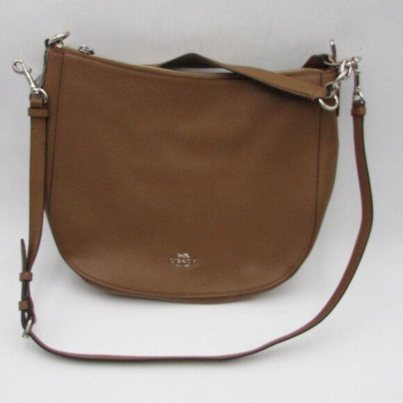 Coach Light Brown Saddle Pebbled Leather Chelsea Hobo Handbag Purse NWT - Picture 1 of 11